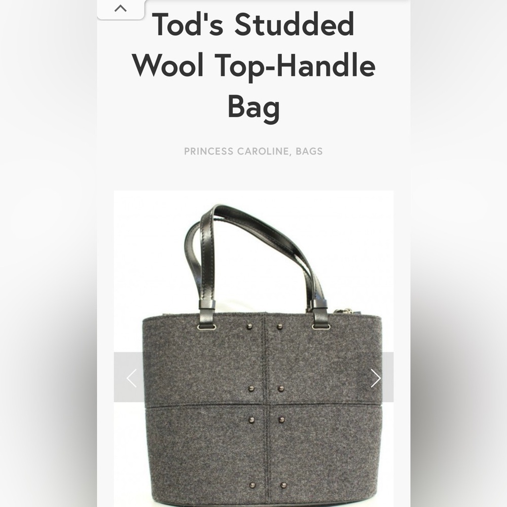 Tod’s WOOL Studded Top-Handle Bag WORN BY PRINCESS CAROLINE in 2022